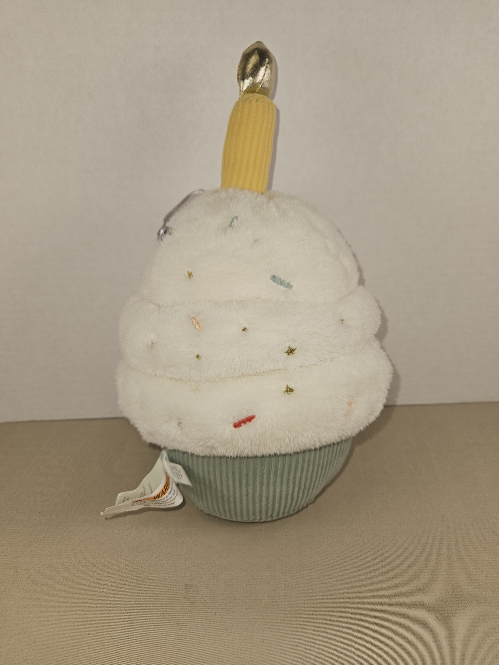 cloud island Plush Cupcake Toy in White, Green, Yellow - Picture 2 of 11